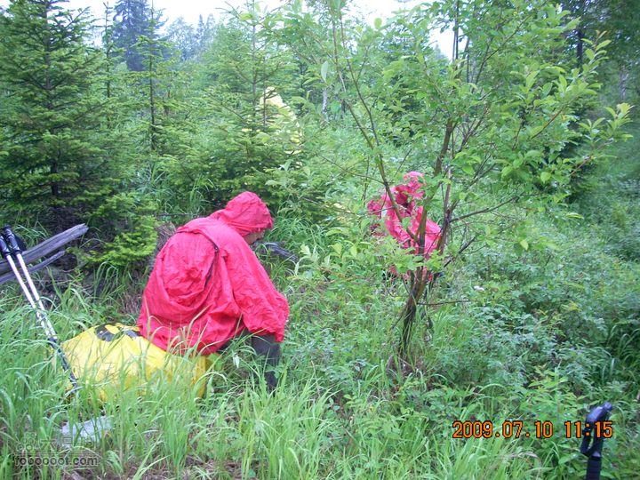 长白山南坡穿越西坡下雨了------