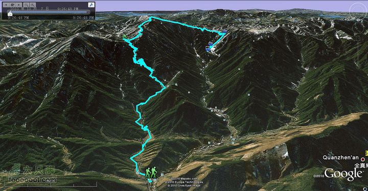 临安大明山[北-南]穿越Google Earthf轨迹截图1