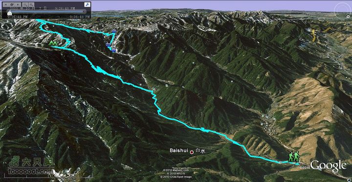 临安大明山[北-南]穿越Google Earthf轨迹截图2