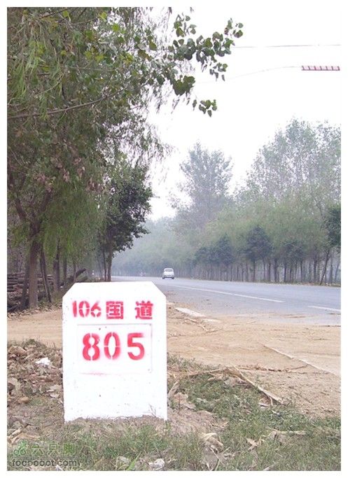 骑行淮阳106国道标志牌