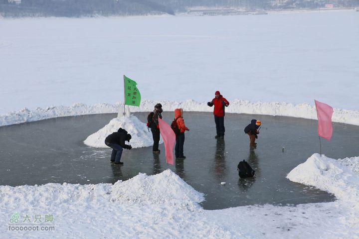松花湖冰面穿越冰上情趣