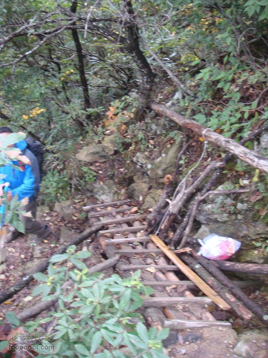 徽杭古道加清凉峰陡坡上的梯子