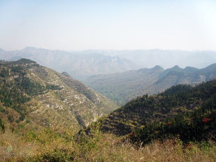 石安峪村云明山上岛坪村的山谷