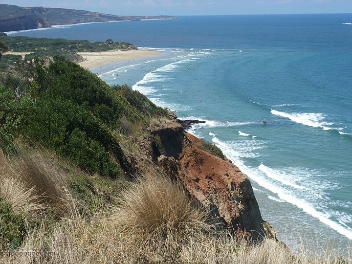 骑行大洋路 - 1 回头远眺安吉尔西的海滩
