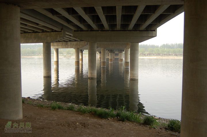 通州大运河森林公园两岸徒步桥下很荫凉