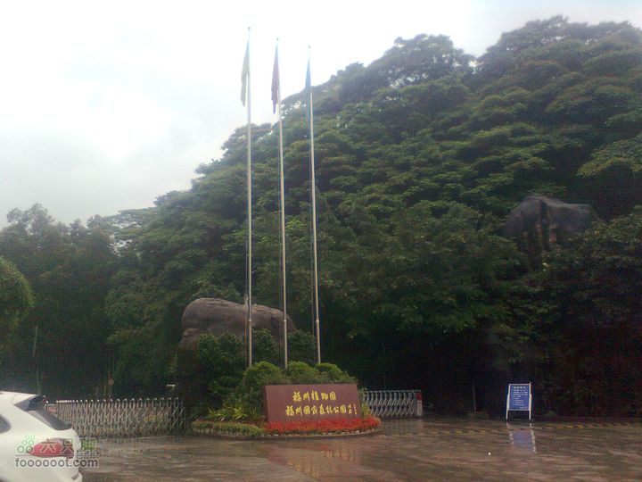 福州 雨中的森林公园公园东大门