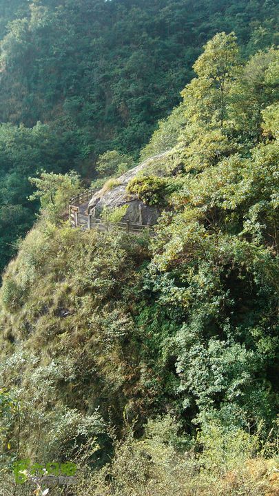 雁荡山偷渡之旅注意此处，岩石上是偷渡进上折瀑的地方。