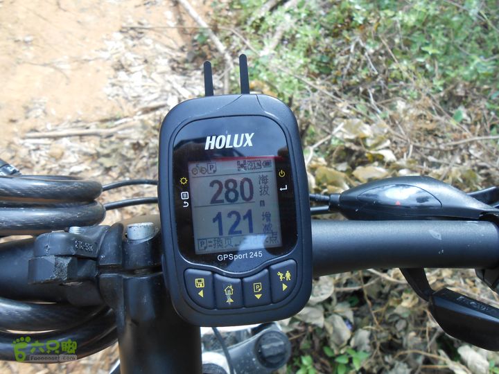 20130105--三亚福万岭山地骑行--大坡度碎石路此处海拔： 280 米！