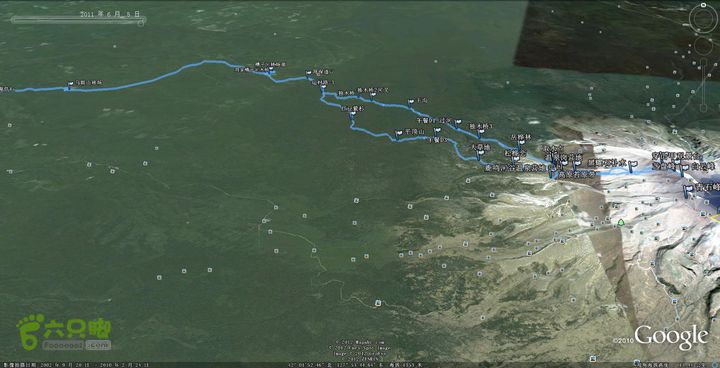 长白山—槽子河通往天池穿越路线槽子河路线图（含温泉＆槽子河林场）