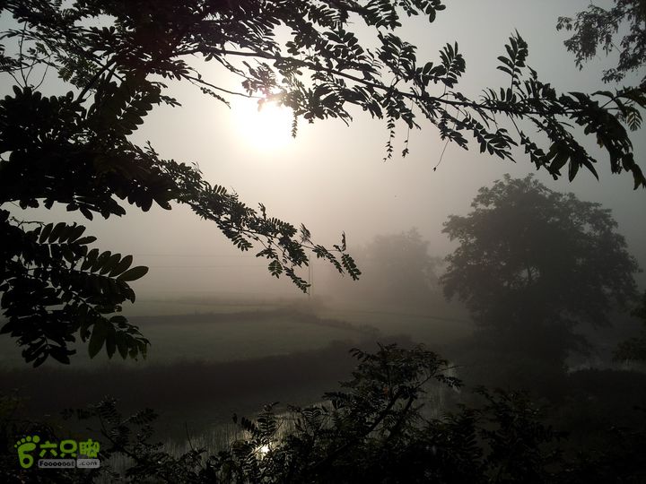 骑行厂窖六点五十六分，原本晴朗的天空突然之间大雾弥漫。