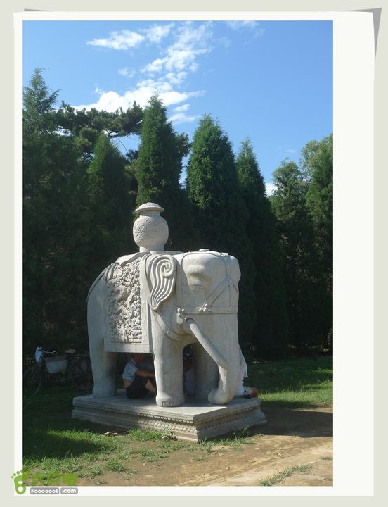 20130817游清东陵当地人在石像生下面聊天、喝茶、乘凉~