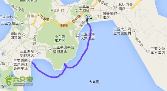 2014-01-06 三亚- 大小东海连贯游行游行轨迹地理图