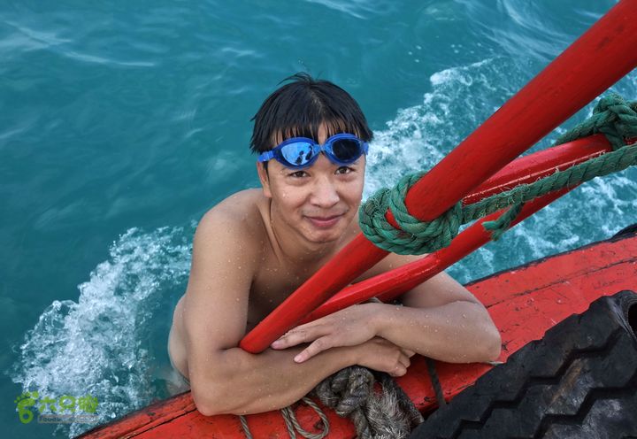 2014-03-27 三亚东岛+西岛串联横渡-创造新的历史！DSC08031