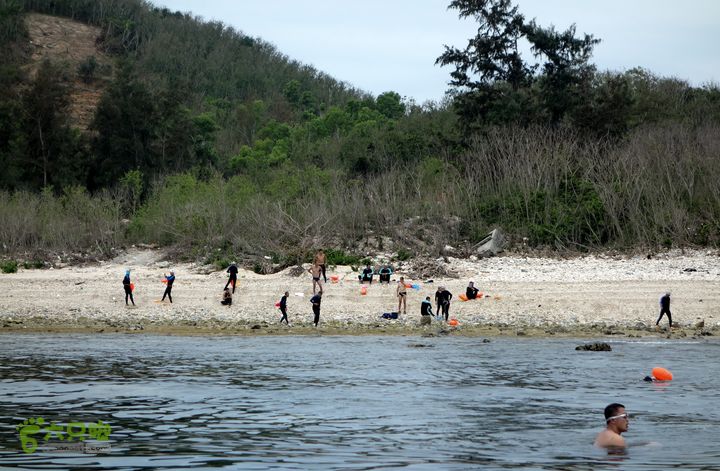 2014-03-27 三亚东岛+西岛串联横渡-创造新的历史！DSC08362