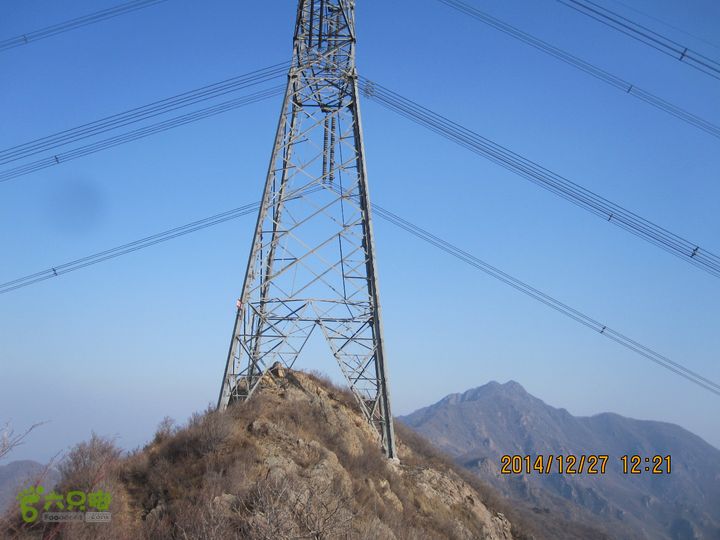 20141227付家台-刘公沟-髽鬏山-清水尖-十八潭山脊唯一一个高压线塔