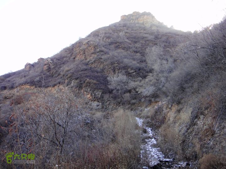黄松峪关长城西段环登线路从山顶附近向北切到这条小道下山