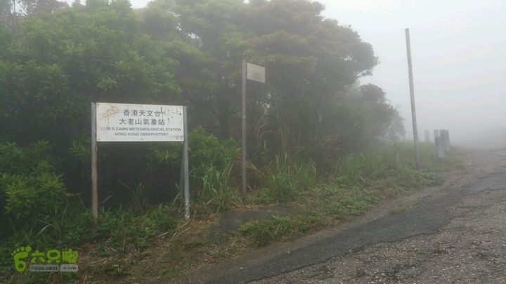 香港九龙屋脊连穿：笔架山-狮子山-飞鹅山大老山气象站路牌