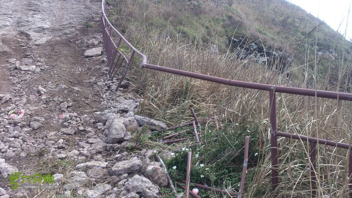 大球山（上保山）—横路头穿越護欄斷裂處