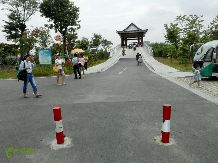 麻涌探路3照片左手边是通往公园大门，封车